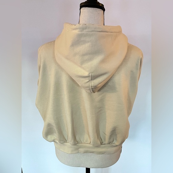 Cream Cropped Dolman Hoodie - Picture 6 of 11